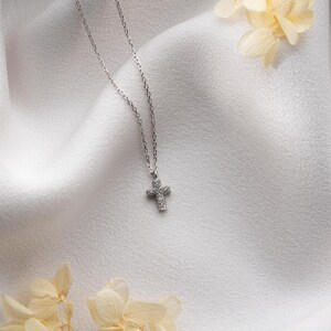 Tiny Cross Necklace, Dainty Gold Cross Necklace, Cross Pendant For Women, Christian Jewelry Gifts for Her, Sterling Silver Cross Necklace