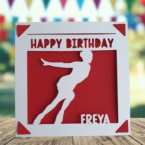 Carte personnalisée de joyeux anniversaire de patinage sur glace, carte pour elle, carte d'anniversaire de patineur, carte d'anniversaire pour patineur, carte de patinage sur glace