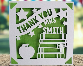 Personalised Thank You Card for Teacher, Teacher Thank you Card, End of School Thank you Card, Card from Pupil, End of Term Thank You Card