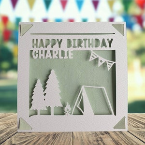 Carte personnalisée de joyeux anniversaire de campeur, carte de joyeux anniversaire pour lui elle, carte d'anniversaire de camping, carte d'anniversaire de marcheur