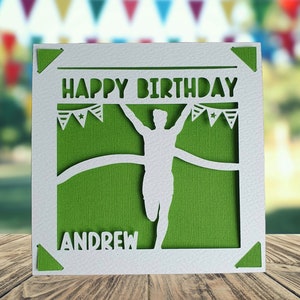 Carte personnalisée joyeux anniversaire coureur, carte de joyeux anniversaire pour lui elle, carte d'anniversaire jogger, carte d'anniversaire pour coureur