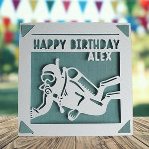 Biglietto di auguri personalizzato di buon compleanno per immersioni, biglietto di auguri di buon compleanno per lui e lei, biglietto di auguri di compleanno per subacquei, biglietto di auguri di compleanno per subacquei
