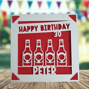 Carte personnalisée de joyeux anniversaire de bières, carte de joyeux anniversaire pour lui elle, carte d'anniversaire d'alcool, carte de bières d'anniversaire