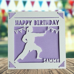 Carte personnalisée de joyeux anniversaire de karaté, carte de joyeux anniversaire pour lui elle, carte d'anniversaire d'arts martiaux, carte d'anniversaire de taekwondo