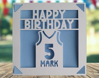 Runner Happy Birthday Personalised Papercut Card, Happy Birthday Card for Him Her, Sports Birthday Card