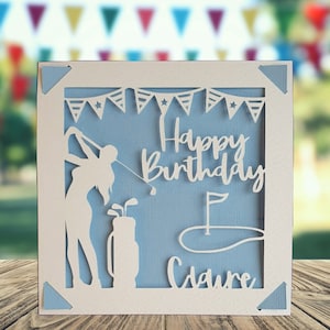 Carte personnalisée de joyeux anniversaire de golf, carte de joyeux anniversaire pour elle lui, carte d'anniversaire de golf, carte d'anniversaire pour le golfeur