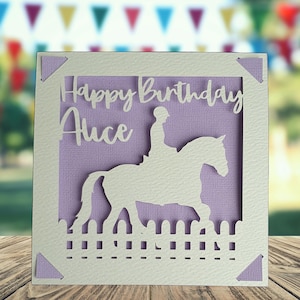 Carte personnalisée joyeux anniversaire cheval, carte d'anniversaire équitation, carte d'anniversaire pour amateur de chevaux, carte d'anniversaire équestre