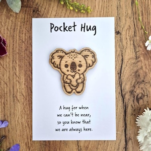 Engraved Wooden Koala Pocket Hug: Keepsake Gift