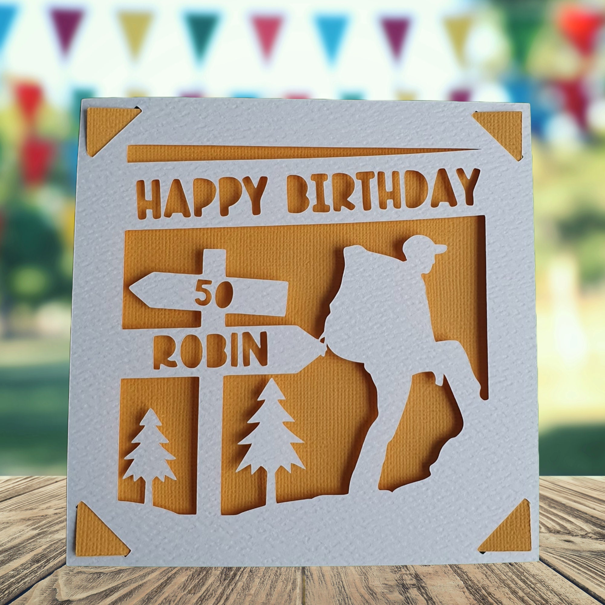 Tarjeta De Cumpleaños Personalizada Con Diseño De Senderismo Y Recorte De Papel, Tarjeta De Cumpleaños Para él O Ella, Tarjeta De Cumpleaños Para Excursionistas Y Senderistas - México