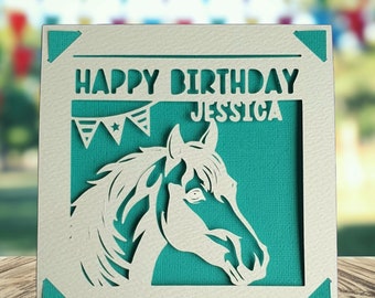 Biglietto di auguri di compleanno a tema cavallo: regalo per amanti dei cavalli, mamma, sorella, amica - Italia