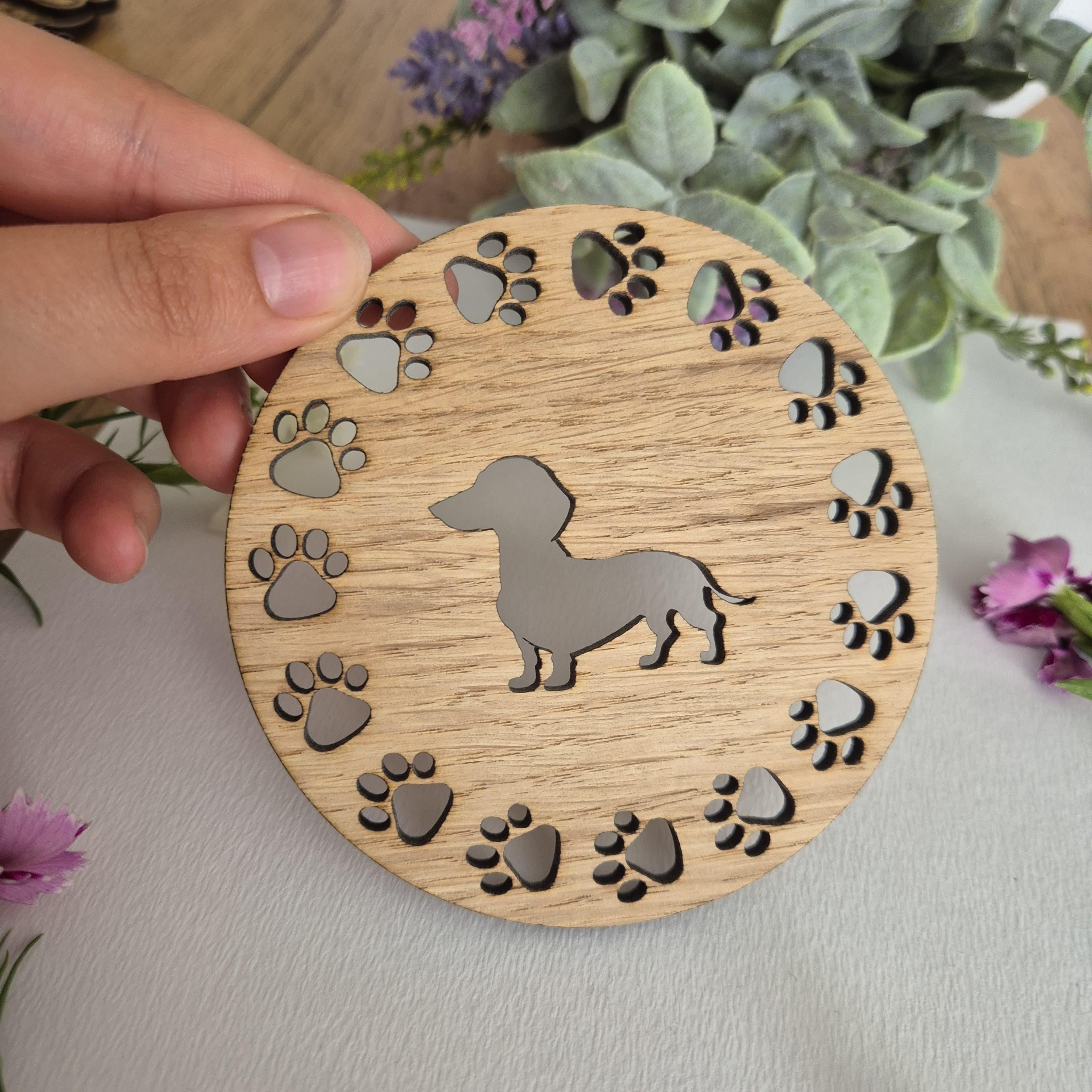 Cockapoo Engrave Dog Wooden Coaster, Engraved Personalised Dog Gift, Dachshund Coaster ...