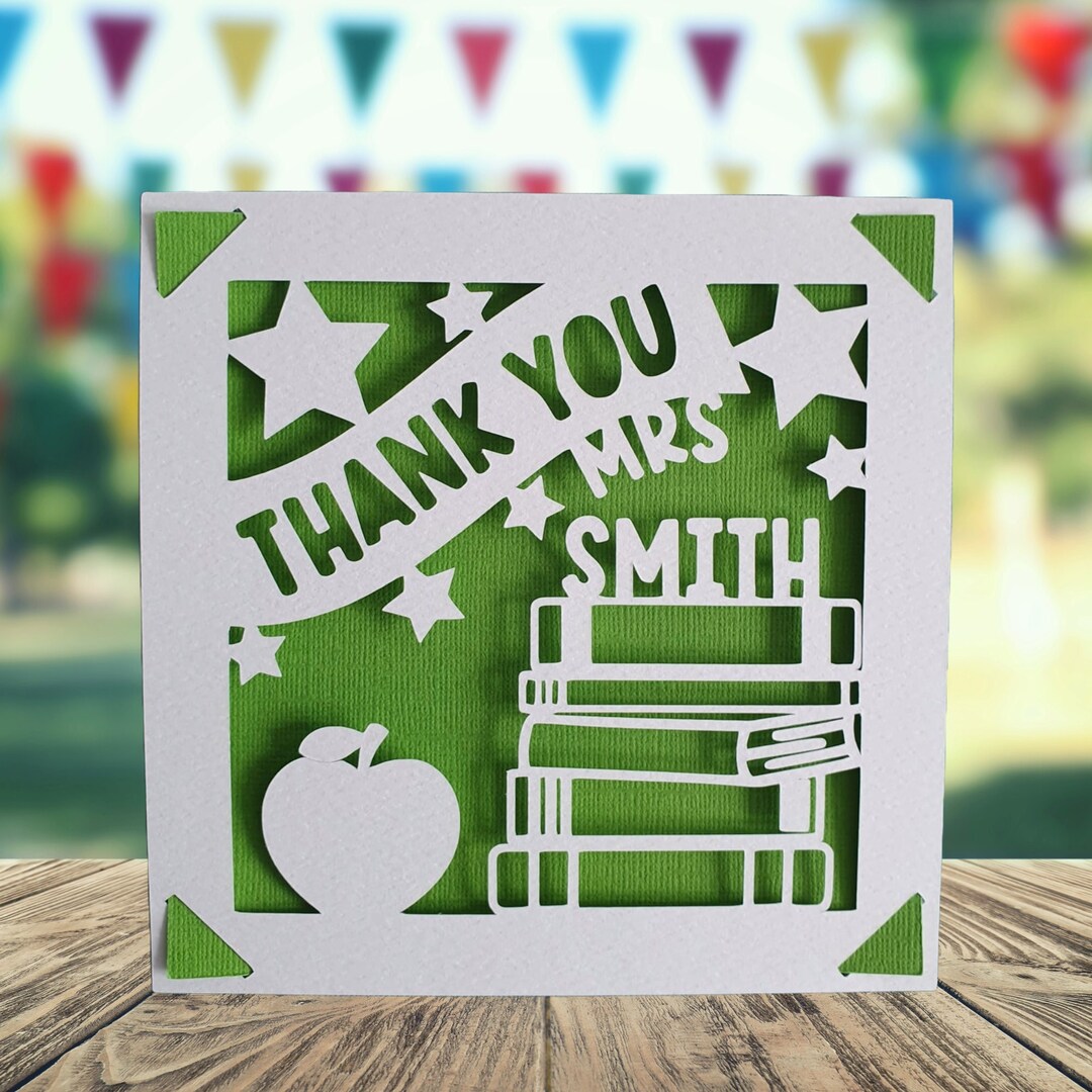 Personalised Thank You Card for Teacher, Teacher Thank You Card, End of ...