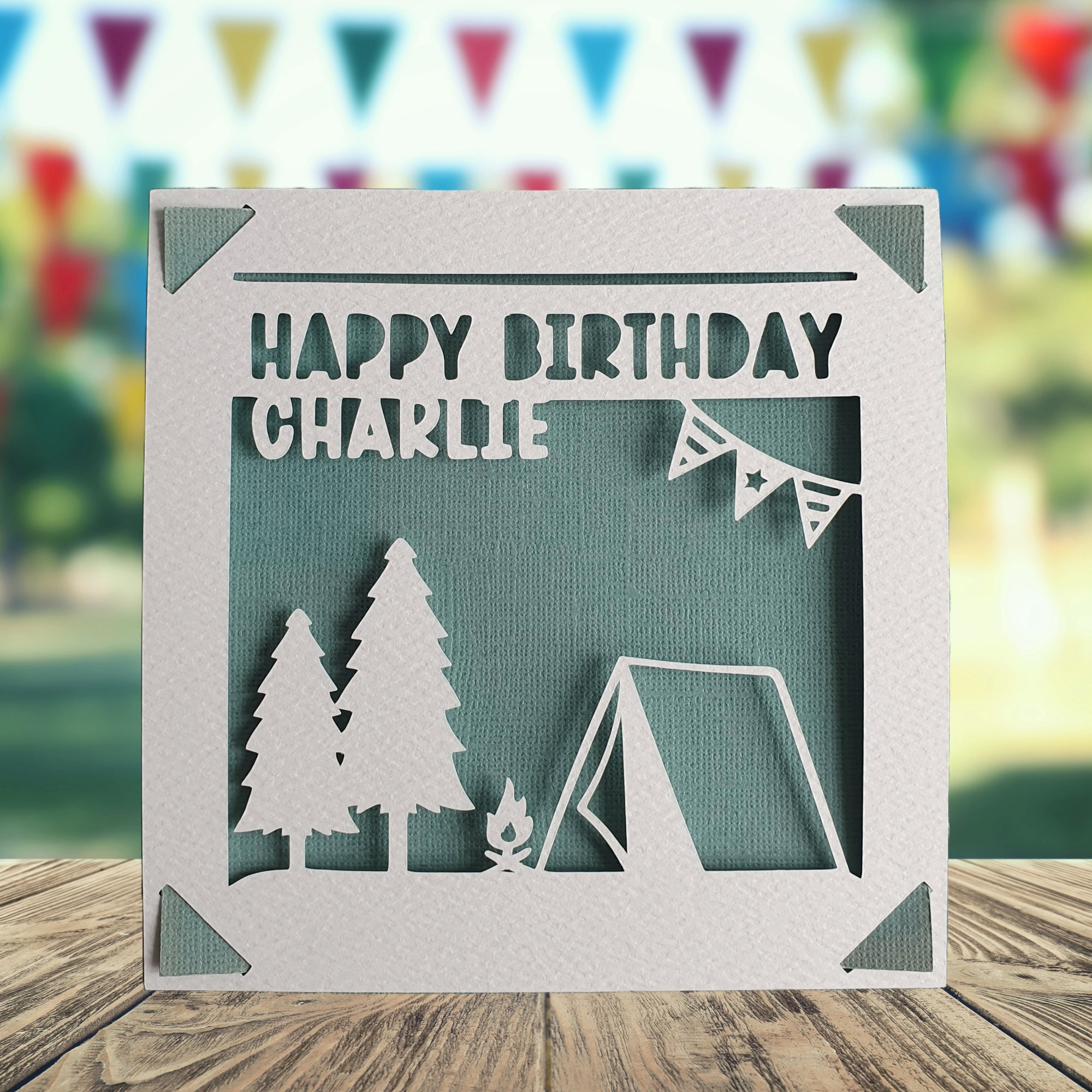 Camper Happy Birthday Personalised Papercut Card, Happy Birthday Card ...