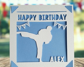 Karate Or Martial Arts Girl Fill In The Blank Invitations - Kick Desig – Mandys Moon Personalized Gifts - View #4