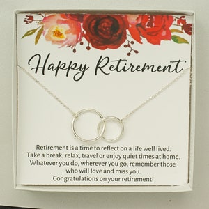 Cadeaux de retraite pour les femmes, Collier cadeau de retraite pour collègue Sterling Silver Gold, Bonne retraite, Cadeau de retraite, RT