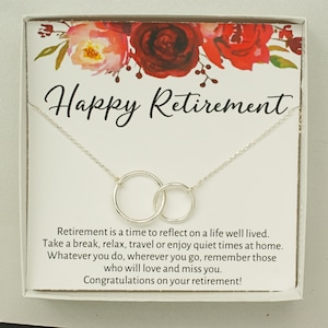 Enseignant à la retraite, infirmière, médecin, bibliothécaire, collègue Collier cadeau en argent sterling et or, cadeau pour retraité, RT