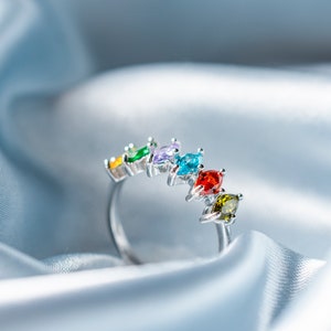Personalized Unique Gifts for Mom, Ring with Kids Birthstones, Dainty Birthstone ring Jewelry, Birthday Ring for her, Birthday Gifts for mom
