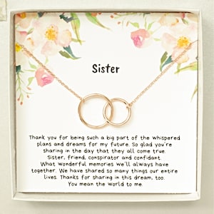 Sister Wedding Day Gift, Bride to Sister Gift, Sterling Silver Gold, Sister wedding Gift, Thoughtful Meaningful Sister Gift, SR