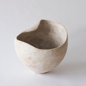 Natural terracotta vessel inspired by nature, Modern minimalist white vessel rustic vintage ideal for first home gift, modern age-worn vase