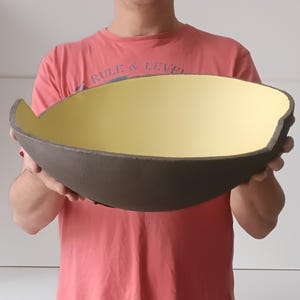 Large Ceramic Fruit Bowl: Modern Minimalist Centerpiece, Handmade in Barcelona