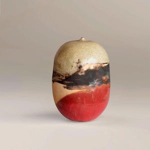 Japanische Keramikvase im Zen-Stil · Skulpturale Retro-Vintage Vase · Feng Shui Deko · Handgefertigte Keramikkunst für Wohndekoration