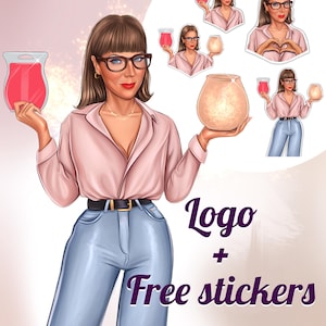 scentsy consultant logo, Candle Boutique Logo, Scented Wax Melts Logo Design, skincare logo, portrait logo, caricature logo