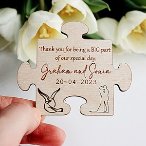 Wedding Favors Magnet | Wedding Decor | Save The Date | Puzzle Favors Magnet | Rustic Wedding | Mr&Mrs | Wedding Thank You Magnet