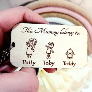 This Mummy Belongs To Keyring | Mommy Personalised Keychain | Mother&#39;s Day Gift | Gift For Mom | engraved keychain | Gift From Kids |