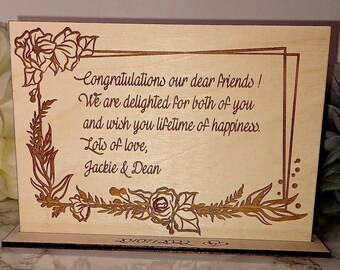 Personalisierte Hochzeitskarte, Karten für Jungvermählten, Glückwünsche, gerade verheiratet, Unkrautandenken, Hochzeitsjubiläumskarte, Glückwunschkarte