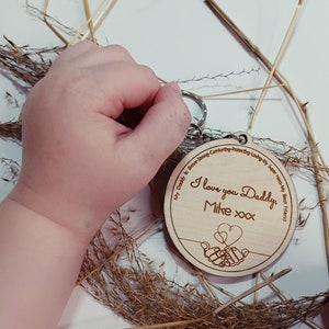 I Love You Daddy | Daddy&#39;s Keychain/Key ring | Personalised Keyring | Father&#39;s Day Gift | The Best Dad | Customised Gift | Wood Engraved