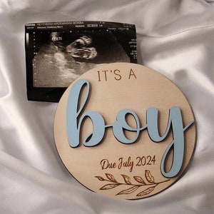 Gender Reveal Plaque | Es ist ein Junge | Es ist ein Mädchen | Geschlechtsankündigungsplakette | Baby-Ankündigungsschild | Geburtsanzeige | Junge oder Mädchen |