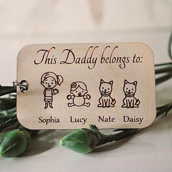 Father's Day Gift | Daddy Keyring | Key Holder | This Grandad Belongs To | This Daddy Belong To | Engraved Keyring | Engraved Keychain