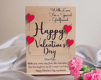 Carte de Saint Valentin | Carte en bois | d'amour | Cadeaux Saint-Valentin pour lui | Cadeau Saint Valentin | Cadeaux Saint-Valentin pour elle | Carte d'anniversaire