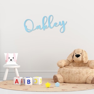 Letrero de madera personalizado con nombre, arte de pared personalizado para guardería, decoración de habitación de bebé, letras de madera hechas a mano para dormitorio de niños, placa con nombre, regalo único para baby shower