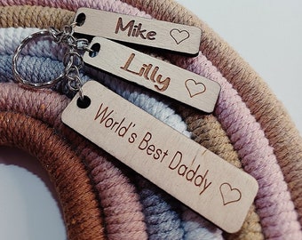 Dad Keyring | Fathers Day Gift | Dad Birthday | From Kids | Daddy Birthday Gift | World's Best Daddy | Personalised | Dad Keychain | Gift |
