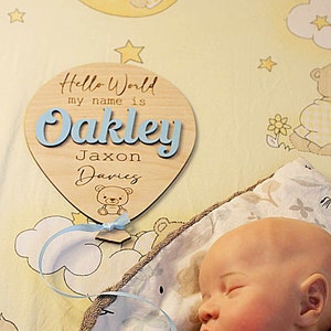 Baby Announcement Balloon Plaque
