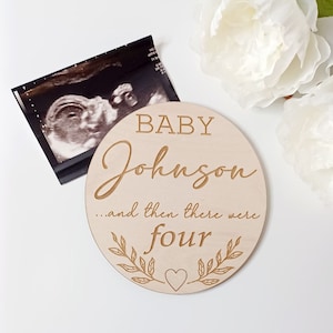Pregnancy Announcement | And Then There Were | Baby Coming Soon | Due Date Plaque | Social Media Reveal Plaque | Flat Lay Photo Prop | Baby