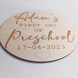 First Day of School | First Day Of Preschool | First Day Of Nursery | First Day Photo Prop | Wooden First Day Sign | Pre-School | Baby First