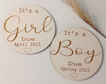 Gender Reveal Gift Set | Personalised | It's a Girl | It's a Boy | Pregnancy Announcement | Baby Shower Gift | Baby Arrival | Photo Prop