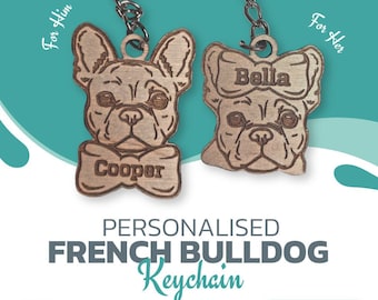 French Bulldog Keyring | French Bulldog Gift | French Bulldog Gifts Custom | French Bulldog UK | Frenchie Gift Idea | Frenchie Keyring