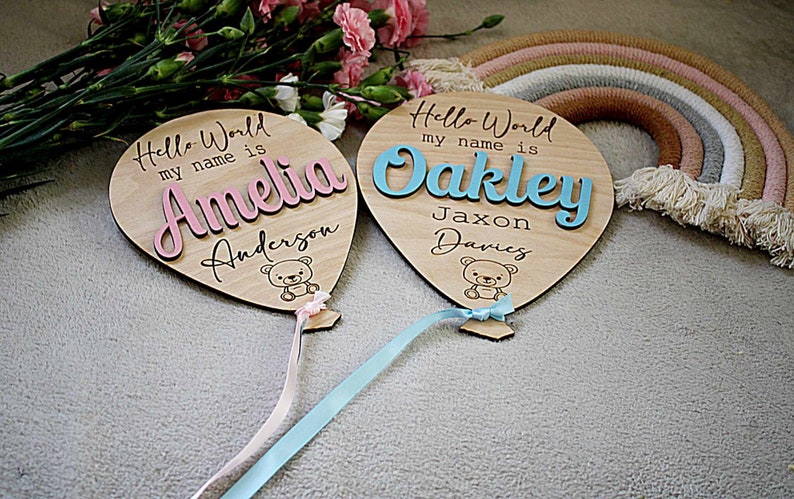 Baby Announcement Balloon Plaque