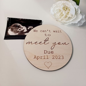 Ich kann es kaum erwarten, Sie kennenzulernen | Baby Ankündigung Plaque | Schwangerschaft Foto Prop | Schwangerschaftsankündigungskarte | Baby Namensschild | Babyparty
