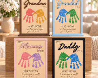 Handprint Frame, Hands Down, Mothers Day Gift, Fathers Day Gift, Grandad Gift, Grandma Gift, Birthday Gift, Christmas Gift, DIY Kids Gift