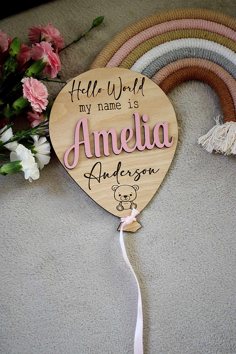 Baby Announcement Balloon Plaque