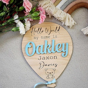 Baby Announcement Balloon Plaque