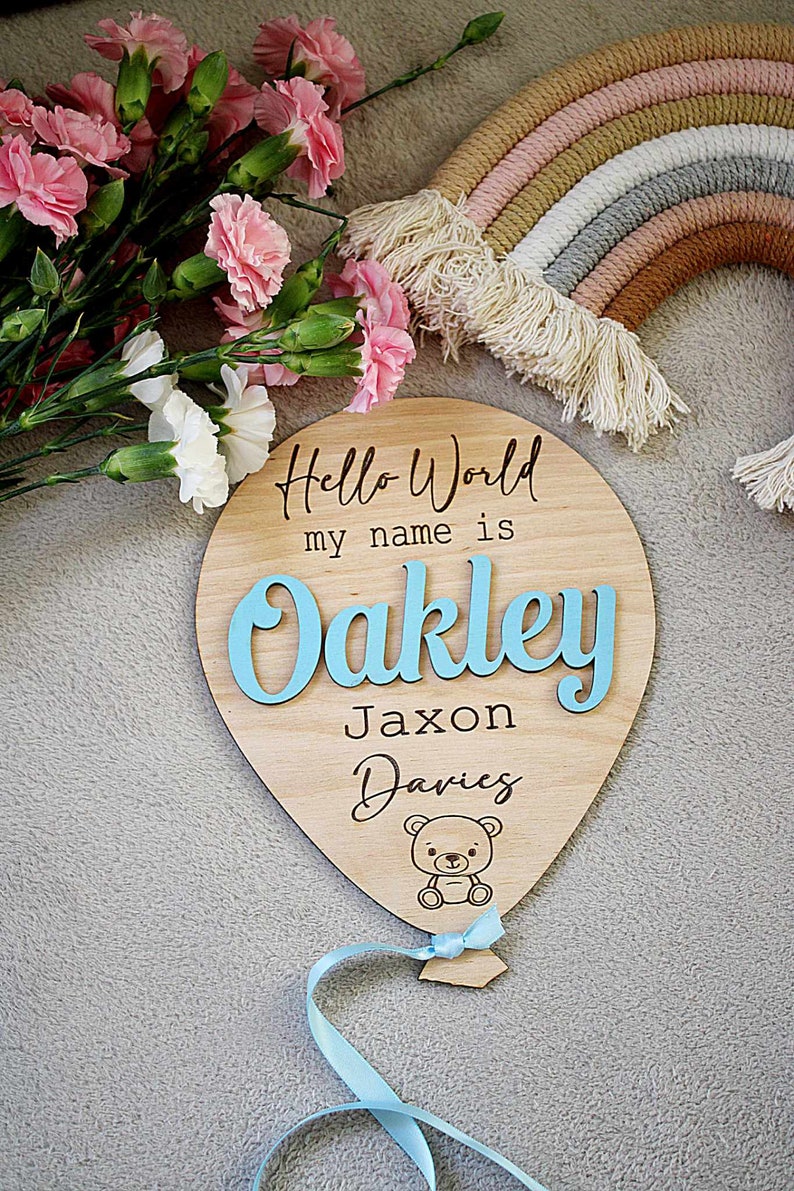 Baby Announcement Balloon Plaque