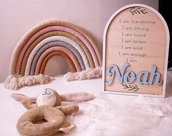 I Am |Affirmations Card | Kids Print | Baby Shower Gift | Girls Print, Nursery Decor | Baby Name Plaque | Bedroom Sign | Toddler sign