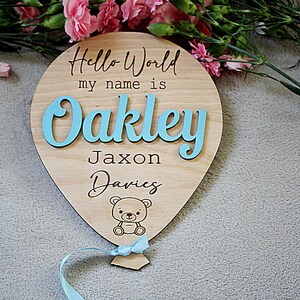 Baby Announcement Balloon Plaque