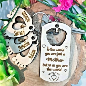 Personalised Mummy & Child Keychain, Coolest Aunt Keyring, Grandma Keyring, Gift for mum, Mother&#39;s Day Gift, Stepmum Keyring, Nanny Gifts
