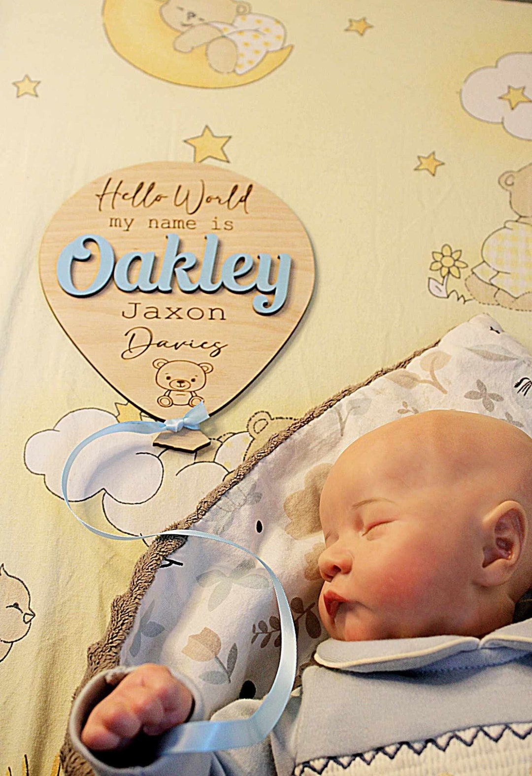 Baby Announcement Balloon Plaque | Hello World | Welcome to the World ...